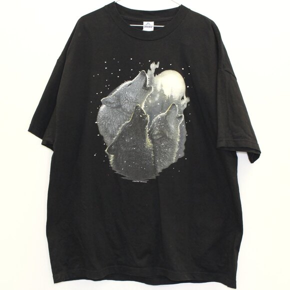 Alstyle Vintage Winter Wolf Howling Shirt Mens XXL - Picture 1 of 6